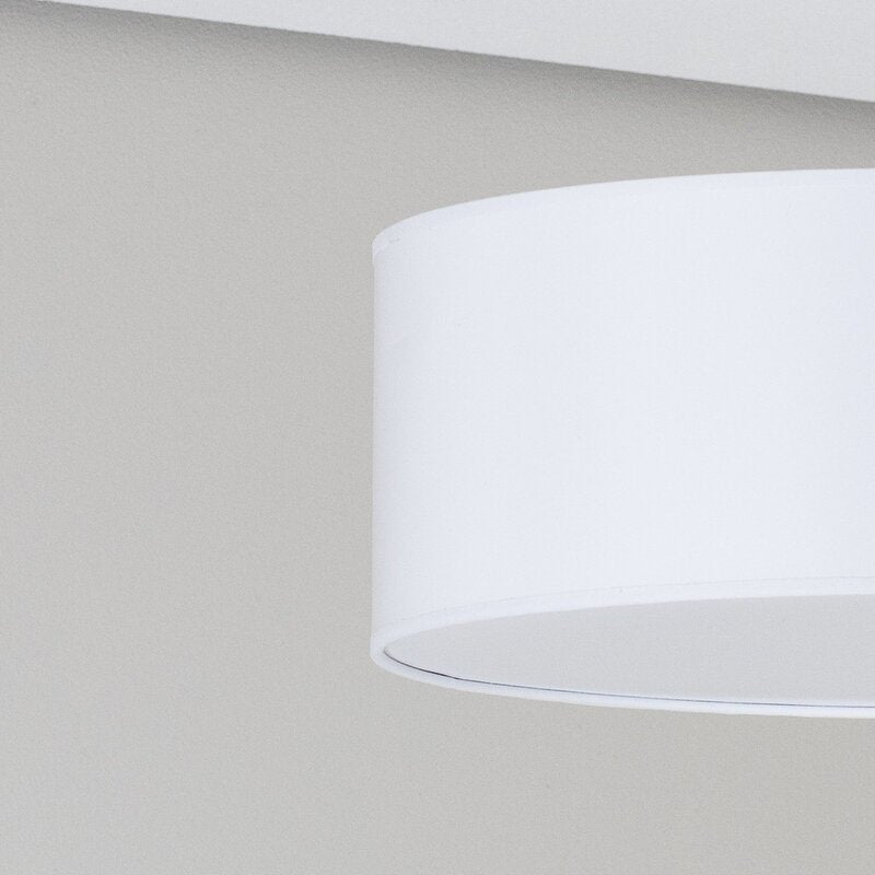 Oja Deckenleuchte Lampe chrom/weiß Hängelampe Ø40cm Textil Stahl Beleuchtung - 5902553234336