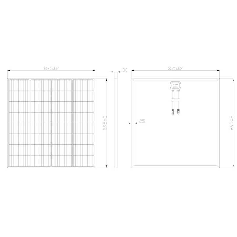 Sygonix Monokristallines Solarmodul 150W Solarpanel Energieversorgung 895x875mm - 4064161393117