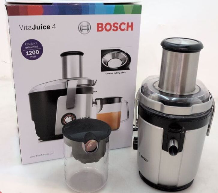 Bosch Entsafter MES4010 1200W Saftpresse Küchenmaschine Silber 3l effizient - 4242002770062