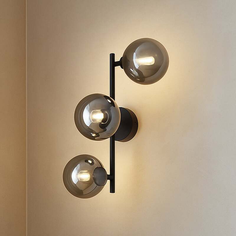 Lindby Wandleuchte Orbelia schwarz 3-flammig Glas G9 dimmbar 40 cm - 4255830902895