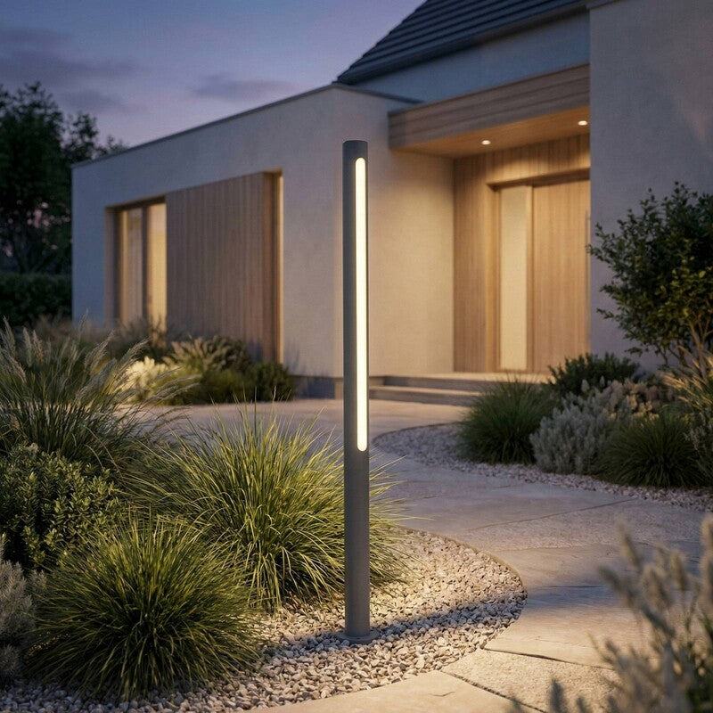 Lindby Wegeleuchte Gartenleuchte Liravel LED Pollerleuchte anthrazit 90cm IP65 - 4255830909160