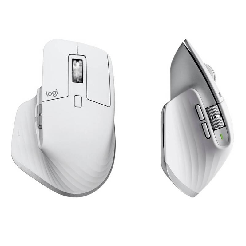 Logitech MX Master 3S Ergonomische Maus Bluetooth 8000 dpi Hellgrau 7 Tasten - 5099206103733