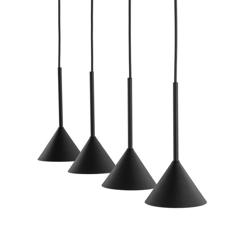 TK-Lighting Hängeleuchte Cono Mini 4-flammig LED Pendelleuchte dimmbar schwarz - 5906135103058