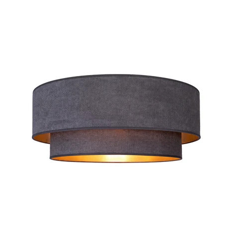 Boho Deckenlampe grau gold Ø60cm E27 Designer Lampe Leuchte Textil stilvoll - 5905399755836