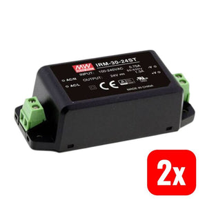 2x B-Ware Mean Well AC/DC-Printnetzteil IRM-30-15ST 15V 2A 30W Stromversorgung kompakt