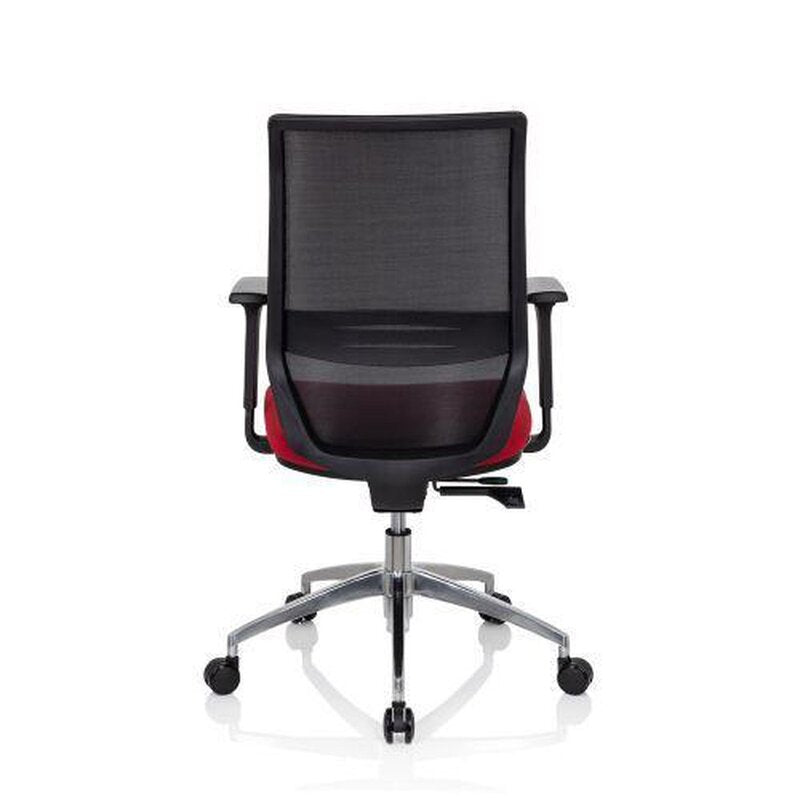 hjh OFFICE Profondo Bürostuhl Drehstuhl Schwarz Rot Stoff Netzgewebe Ergonomie - 4251084676926