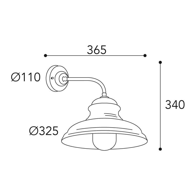 Moretti Luce Außenwandlampe Wandlicht Mill messing klar E27 IP44 seewasserfest - 8021035015489