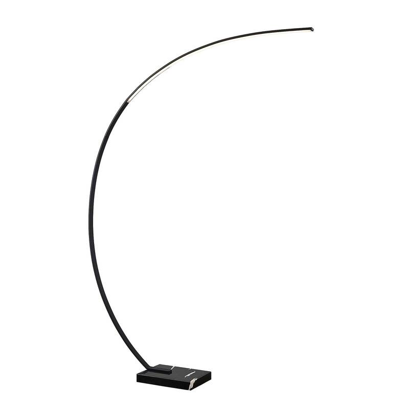 Lindby Stehlampe Bogenlampe LED Kendra schwarz Wohnzimmerlampe dimmbar Aluminium - 4251096592641