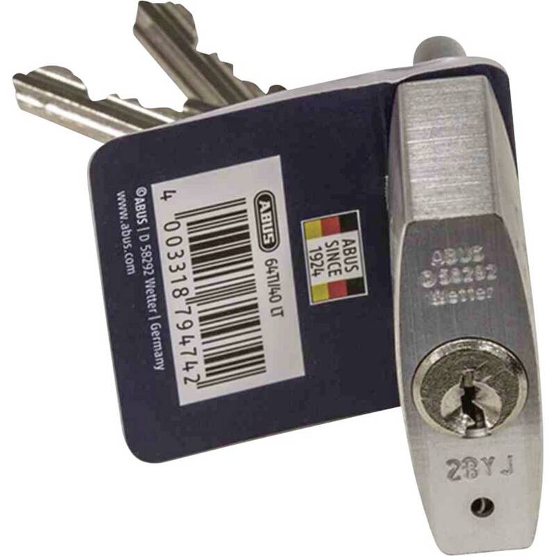 ABUS Vorhangschloss Zylinderschloss 64TI/50 Titalium 50mm 2 Schlüssel 12 STÜCK - 4003318770869