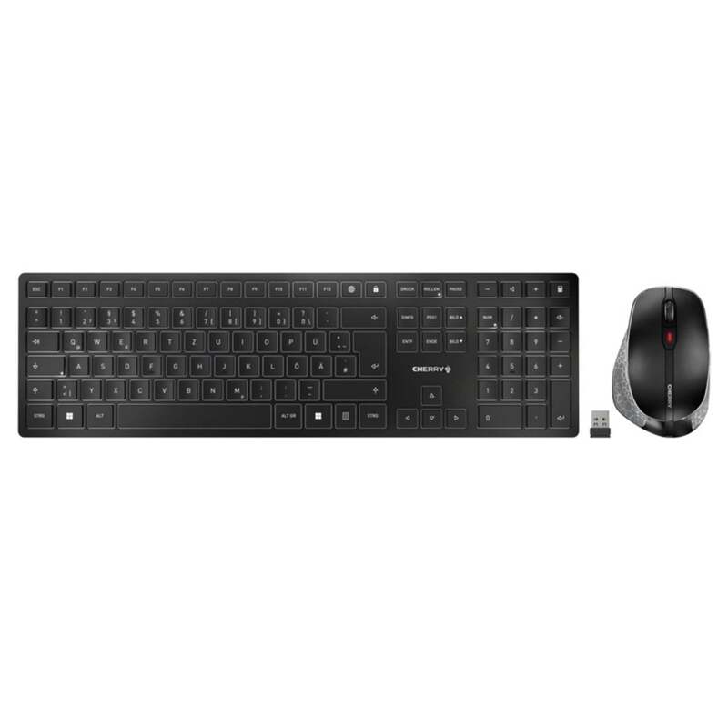 CHERRY DW 9500 SLIM Bluetooth Tastatur Maus-Set Deutsch QWERTZ Schwarz - 4025112091896