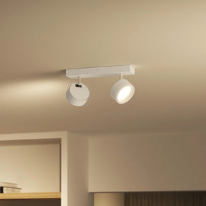 B-Ware Philips Deckenstrahler Bracia LED Strahler 2-flammig warmweiß Aluminium weiß