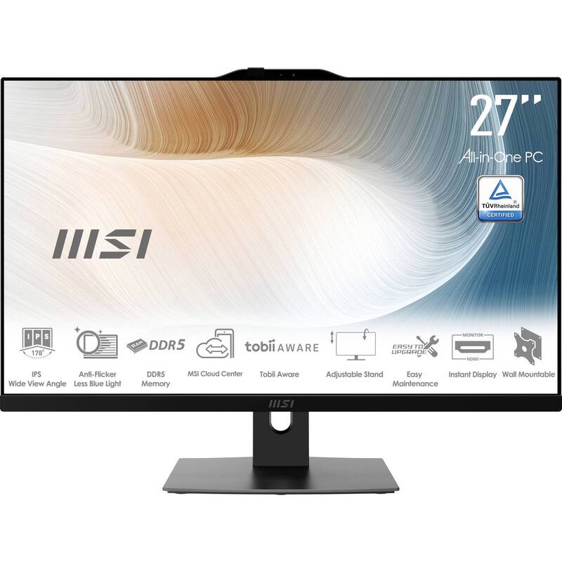 MSI All-in-One PC Computer Intel Core 5 8GB 512GB Windows 11 Pro schwarz Desktop - 4711377230612