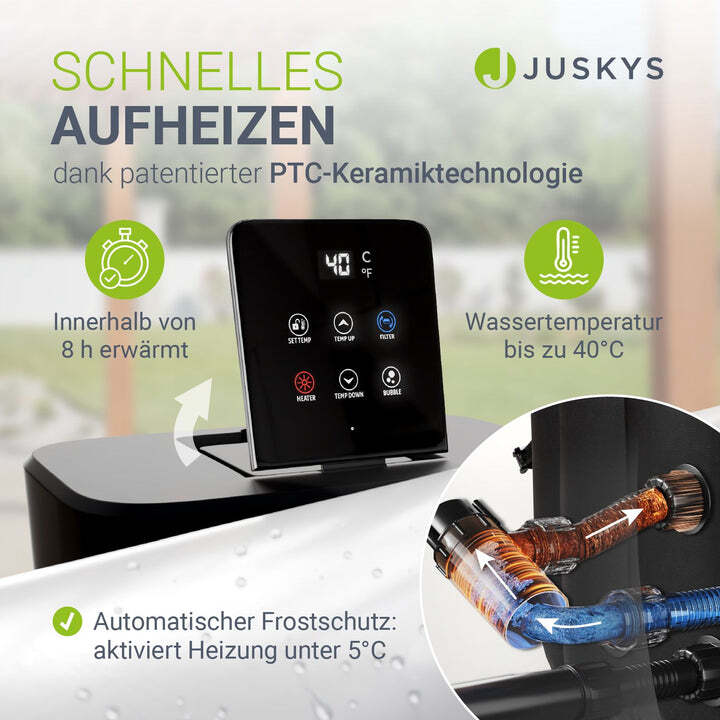 Whirlpool aufblasbar SpaLuxe für 4-6 Personen Garten Terrasse schwarz weiß 910l - 4262437187648