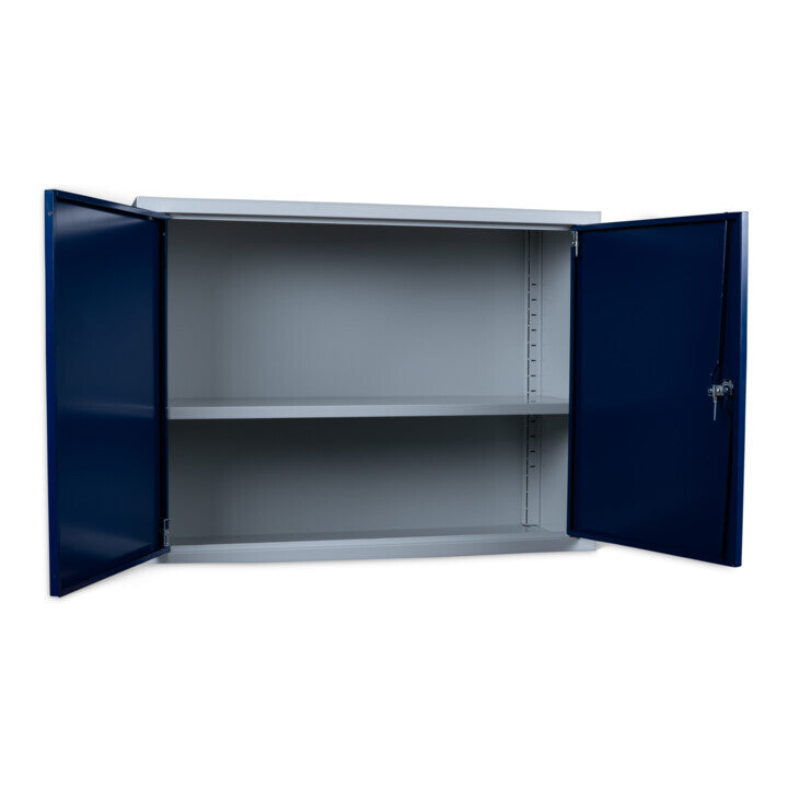 Stier Wandschrank Aufbewahrung Werkzeugschrank abschließbar blau grau 60x80cm - 4251709645900