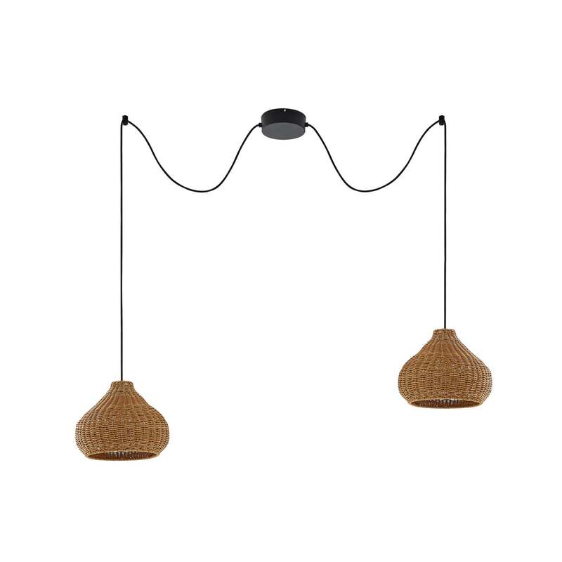 Lucande Außenlampe Gartenleuchte Taniola LED Hängelampe dimmbar beige Rattan - 4251911798722