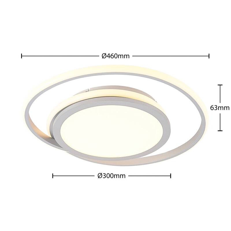 Lucande Deckenleuchte Deckenlampe LED Noud silber Aluminium dimmbar 49 cm - 4251096597653