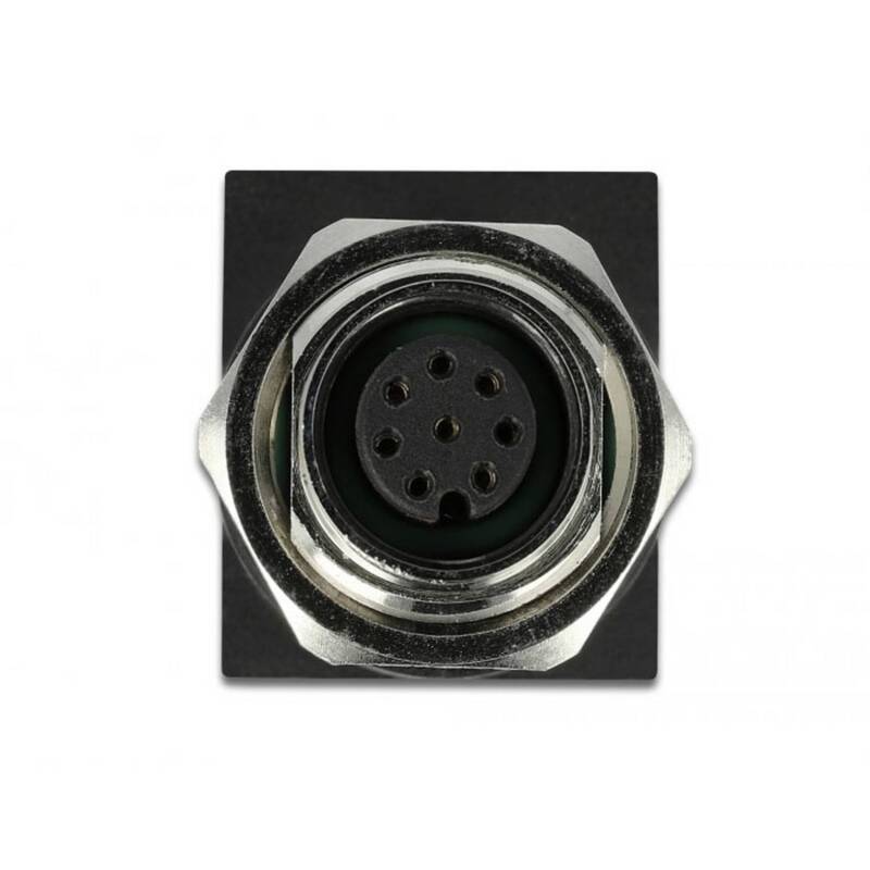Delock M12 RJ45 Netzwerk Adapter Kabel schwarz 1x M12-Buchse 1x RJ45-Buchse - 4043619663149