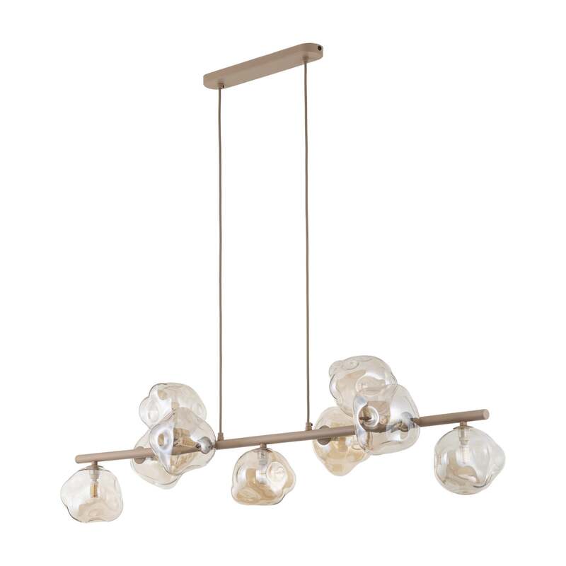 TK-Lighting Hängeleuchte Lava LED Pendelleuchte 9-flammig dimmbar beige 116x33cm - 5906135111107