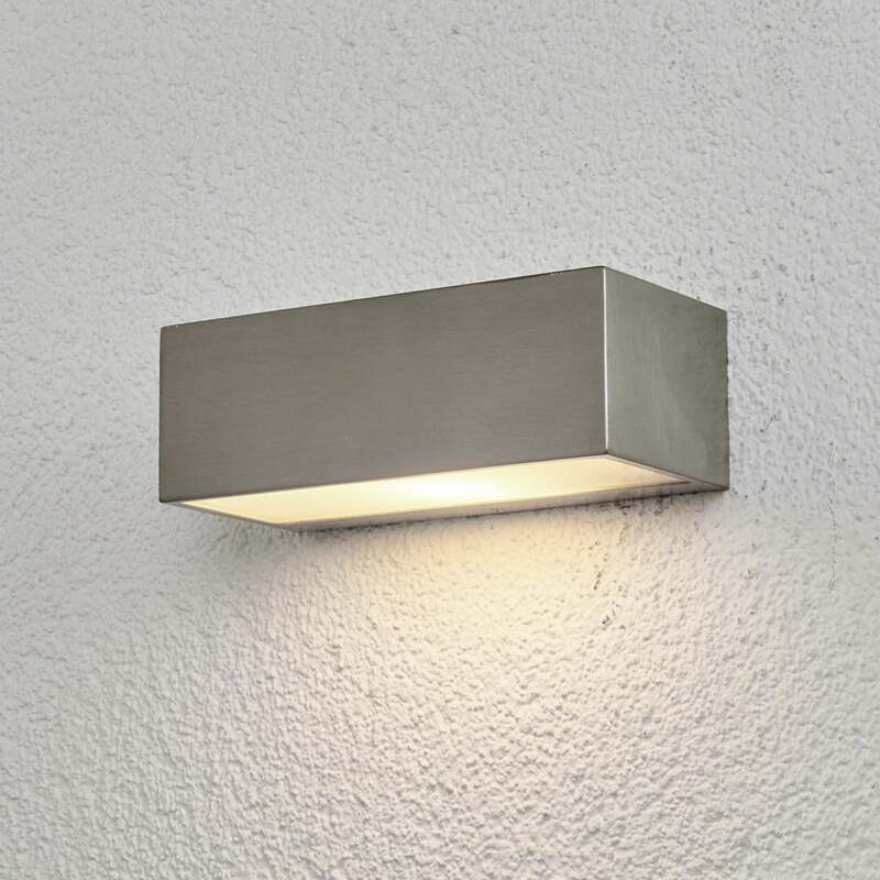 Lindby Außenwandleuchte Leonora LED Gartenlampe Edelstahl 20cm dimmbar IP44 weiß - 4251096502589