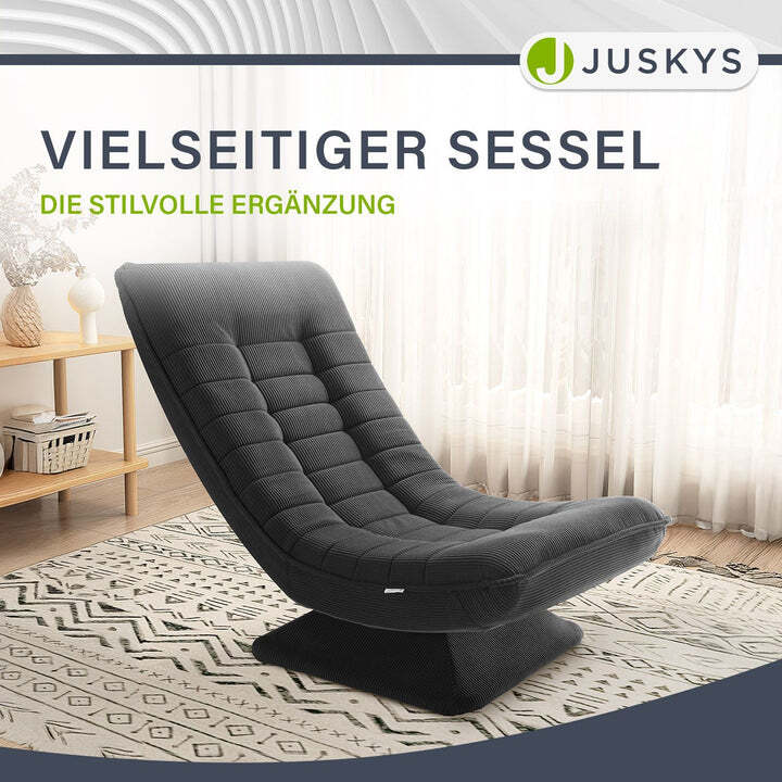 Relaxsessel Korsika ergonomisch 360° drehbar grau mit 5-lagiger Polsterung - 4262437183923