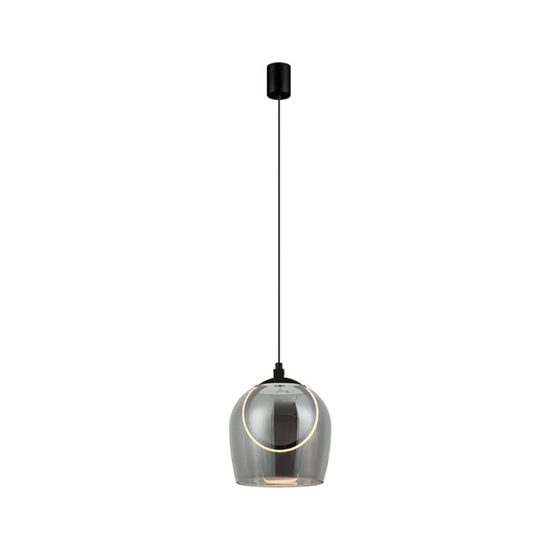 Zambelis Hängeleuchte Pendelleuchte LED Glas rauchgrau 1 flammig 23078 20 cm - 5212031011893