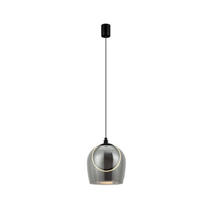 B-Ware Zambelis Hängeleuchte Pendelleuchte LED Glas rauchgrau 1 flammig 23078 20 cm