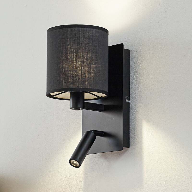 Lindby Wandleuchte Aiden LED Wandlampe Leselicht dimmbar schwarz 30cm Höhe - 4251911799675