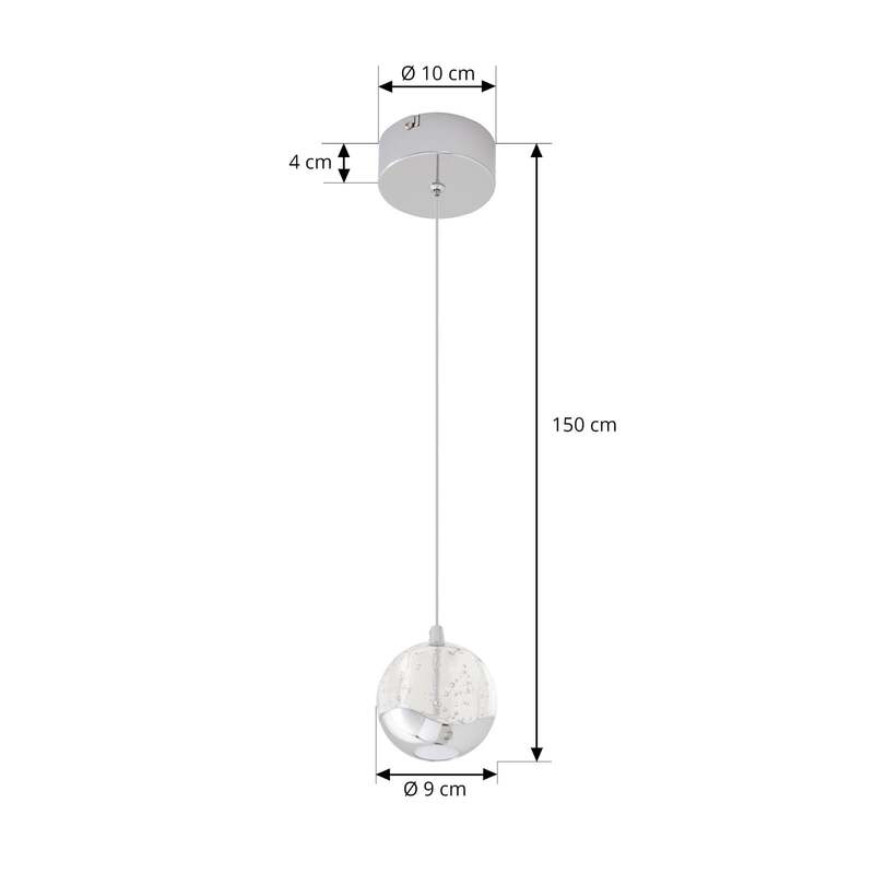 Lucande Pendelleuchte Hängeleuchte Hayley LED Lampe Leuchte chromfarben Ø 9 cm - 4251096562422