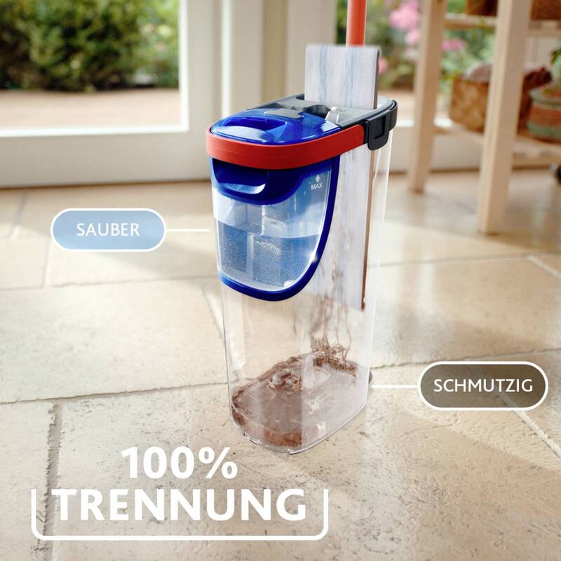 Vileda Bodenwischer H2PRO Flachwischer Mopp Reinigungsset 1,2l 60m² 132cm - 4023103251540
