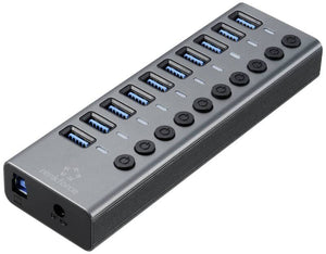 B-Ware Renkforce Rf 6027504 10 Port Usb 3.2 Gen2 Hub Einzeln Schaltbar Aluminiumgehäuse