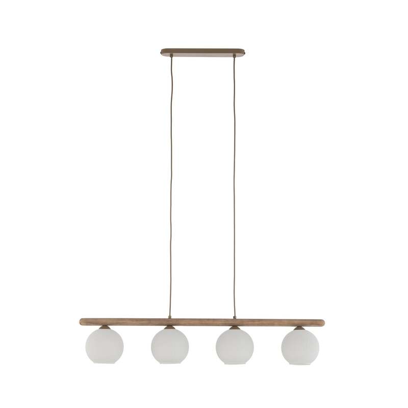 TK-Lighting Hängeleuchte Virlo LED Pendelleuchte dimmbar Holz Opalglas 4-flammig - 5906135110803