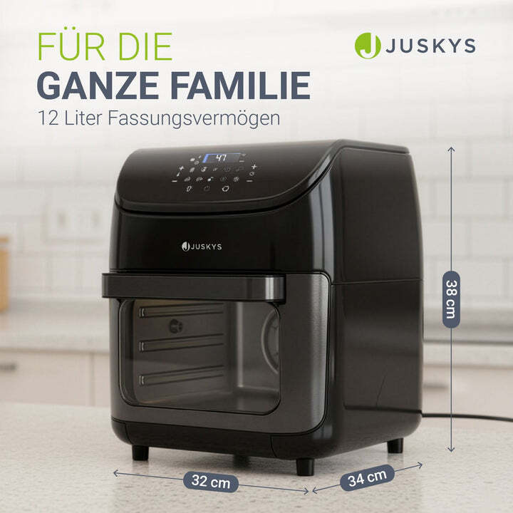 Heißluftfritteuse 12L Airfryer Fritteuse mit 10 Programmen schwarz Zubehör 1700W - 4262437185965