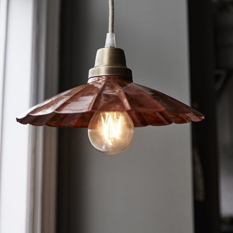 PR Home Hängelampe Ester terracotta Hängeleuchte Leuchte Ø 24 cm Eisen Stecker - 7330976140596