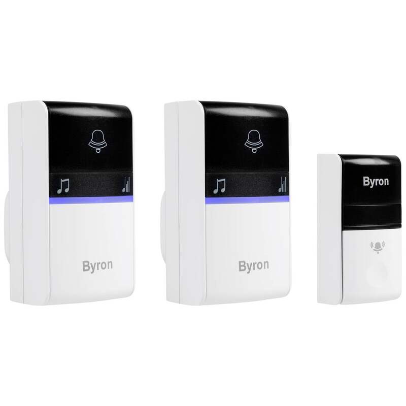 Byron Funkklingel Komplett-Set DBY-23415 100m Reichweite 16 Melodien grau 80dB - 8711658446707