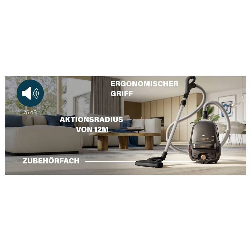 Princess Staubsauger Bodenstaubsauger 800W HEPA Staubbeutel schwarz 4l 9m - 8711387998386