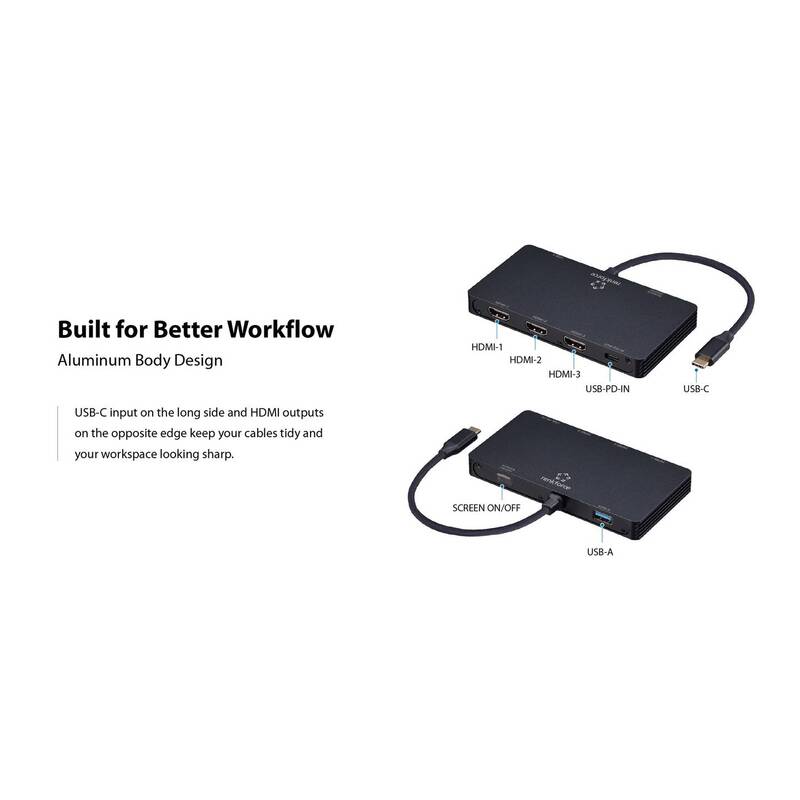 Renkforce USB-C Dockingstation RF-USBHA-550 HDMI 3-fach Power Delivery schwarz - 4064161476391