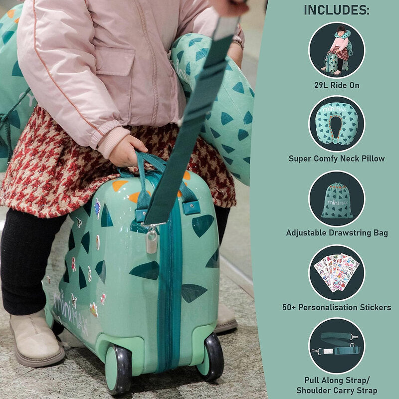 MiniMax Aerolite Kinderkoffer Trolley Rollkoffer Dinosaurier 29L 4 Rollen Bag - 5038230168622