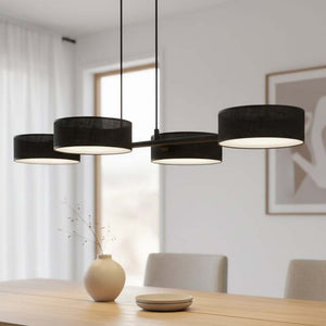 B-Ware Hängeleuchte Drumz 4 schwarz LED Pendelleuchte dimmbar Stoff Stahl 80cm 46cm