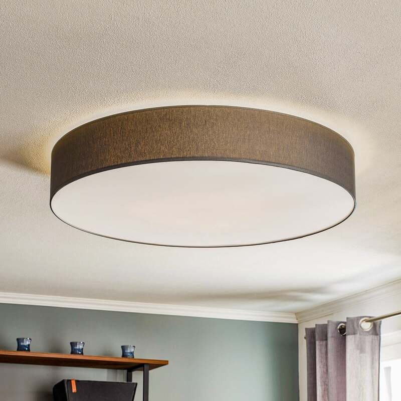 TK-Lighting Deckenleuchte Rondo grau LED dimmbar 6-flammig Metall Textil Ø 80 cm - 5901780527259