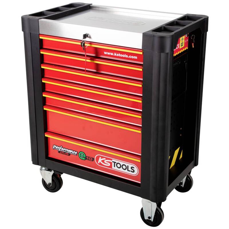 KS Tools Werkstattwagen schwarz rot Handwerkzeugwagen Werkzeugwagen 87kg 164-tlg - 4042146873533