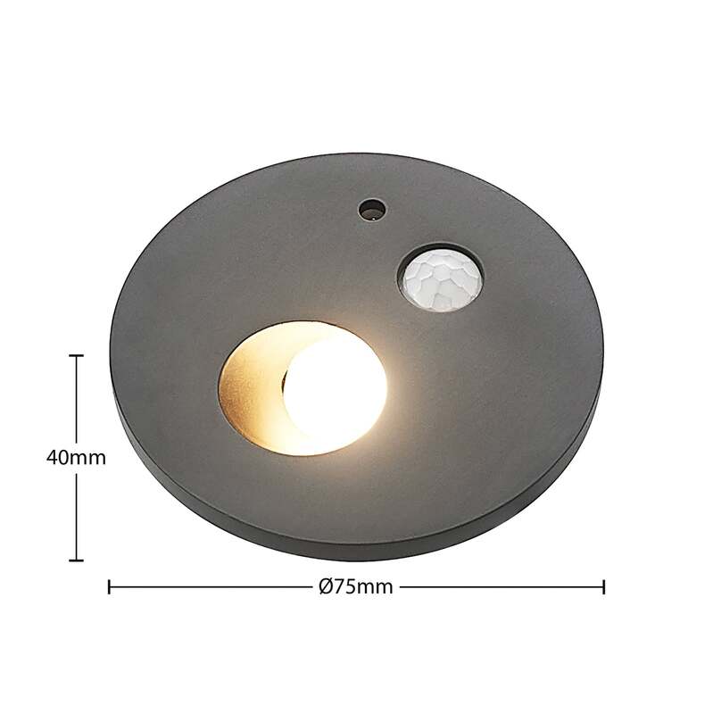Arcchio Neru LED-Einbaulampe schwarz 7,5 cm Sensor warmweiß 2,3 W IP20 - 4251911749595