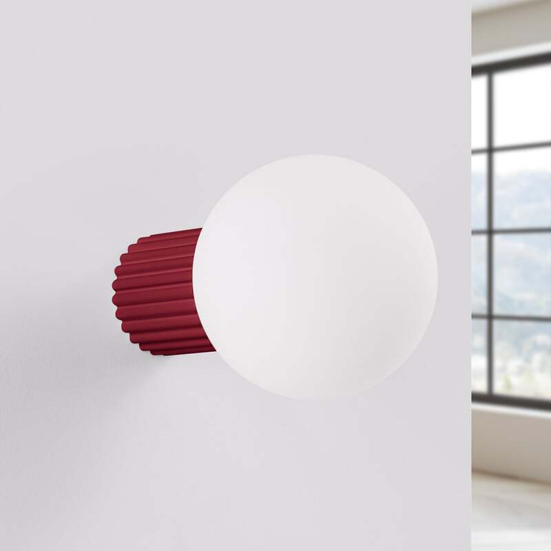 Wandleuchte Wandlampe SOLLUX ORBI Glas Metall dunkelrot Wohnzimmer LED G9 - 5907073081217