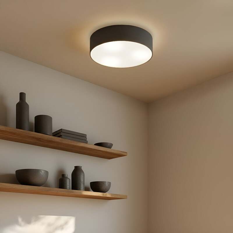 Lindby Deckenlampe Sebatin Lampe Leuchte E27 LED Ø40cm grau SIEHE TEXT/FOTO - 4251096503128
