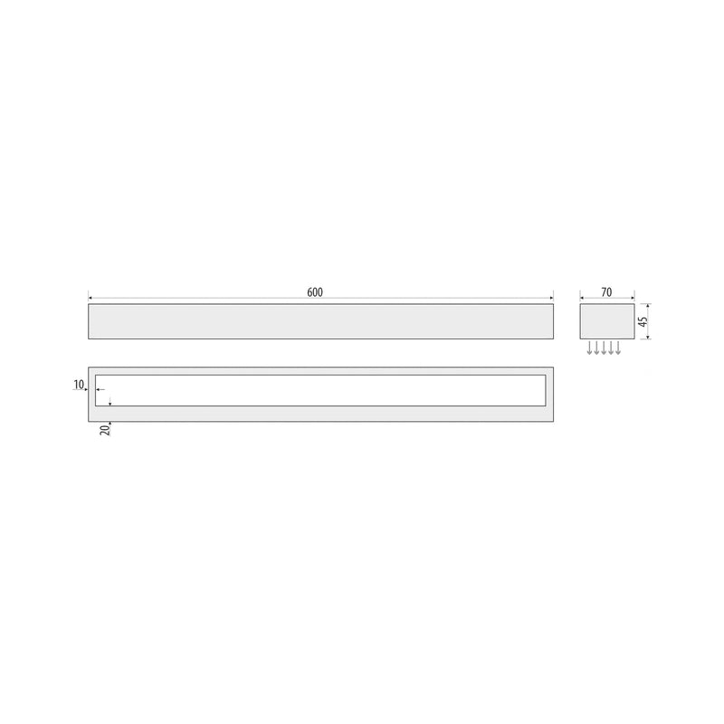 LED Wandleuchte Vola schwarz 4000K Lampe Leuchte IP44 Edelstahl 60cm 15,5W - 5903148535388