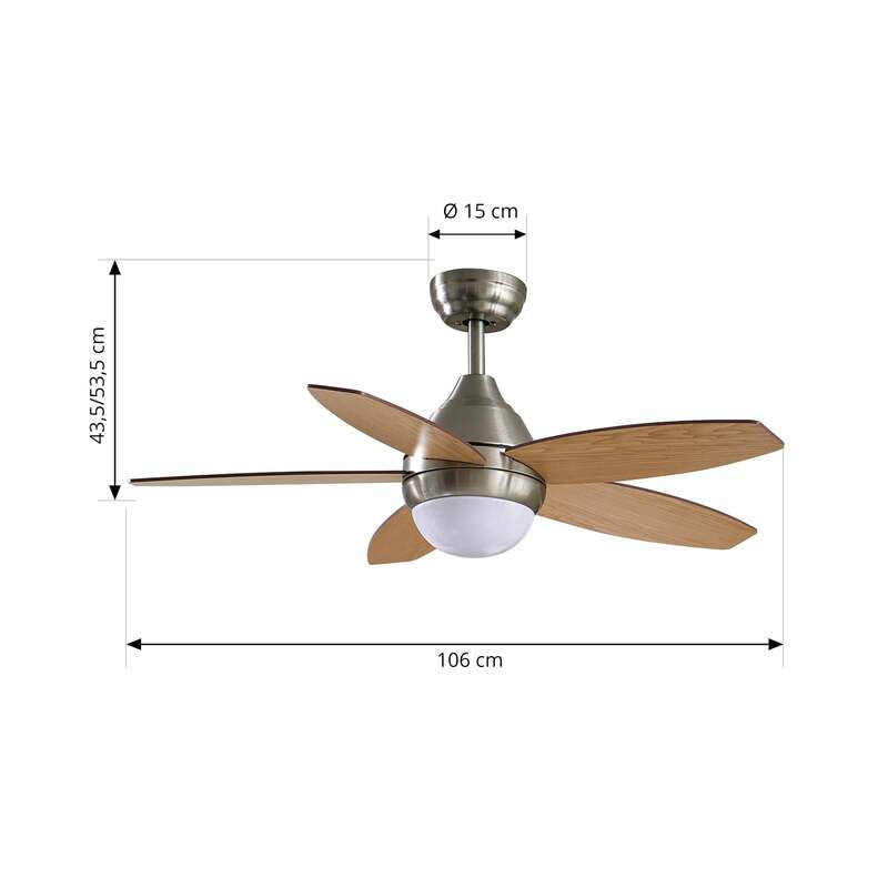 Lindby Deckenventilator Ventilator LED Klasika weiß holz hell leise DC 106 cm - 4251911779950