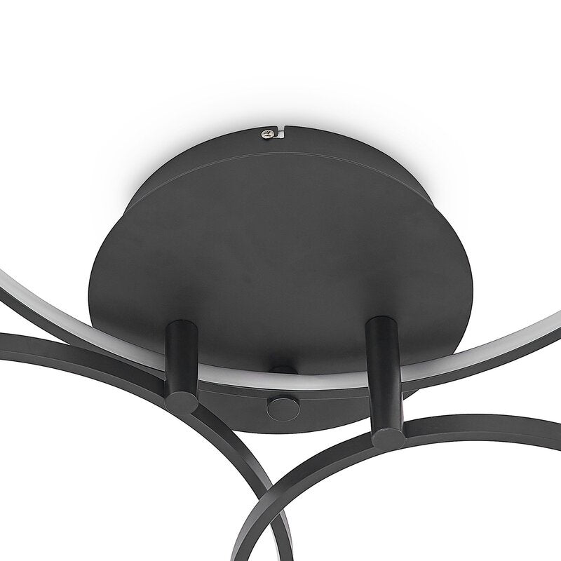 Lindby Deckenlampe Rayk LED dimmbar Lampe Leuchte schwarz 77cm 1900Lumen - 4251911700053