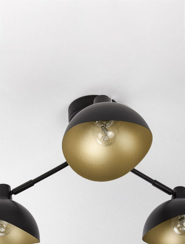 Nova Luce Deckenleuchte Deckenlampe GETI E14 LED 3flammig Schwarz dimmbar Metall - 5212017436399