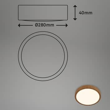 Briloner Deckenleuchte Deckenlampe LED Wood Holzoptik warmweiß Leuchtmittel inkl - 4002707424116