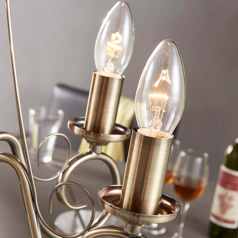 Lindby Kronleuchter Hängeleuchte Marnia LED 5-flammig dimmbar altmessing Ø40cm - 4251096524130