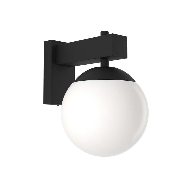 Eglo Außenwandleuchte Bufalata Wandlampe Außenlampe Lampe schwarz Glas opalweiß - 9008606261758